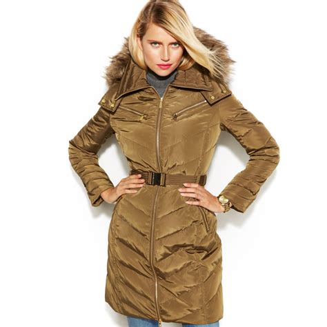 michael michael kors faux-fur-trim hooded down coat|Michael Kors Fur Trim Hooded Down Coat .